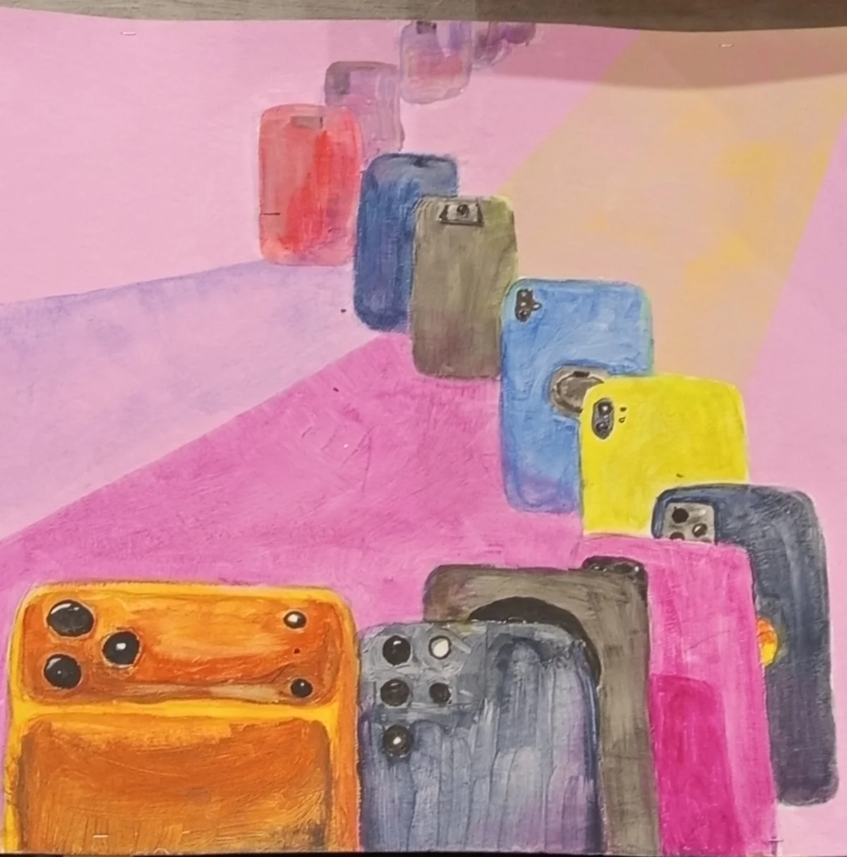 Die endlose Reihe - Acryl auf Papier