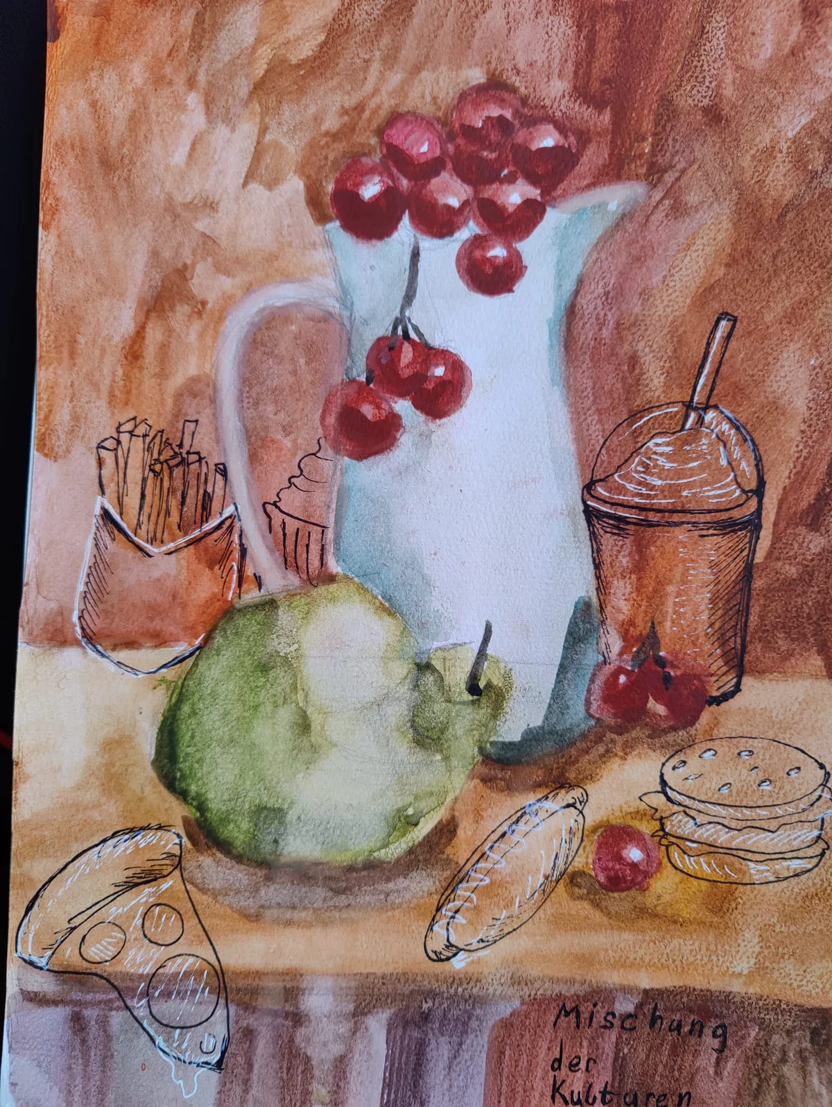 Mischung der Kulturen - Aquarell auf Papier